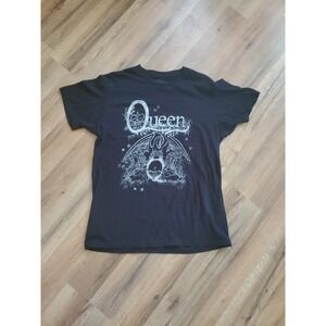 Queen Band T-Shirt M Black Cotton 2024 Bravado Graphic Print Casual Unisex
